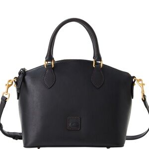 NWT Dooney & Bourke Florentine Geena Satchel in Black Black (Retail $408)